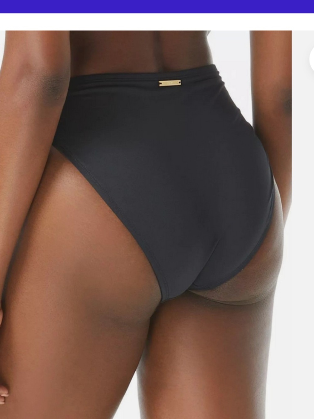Vince Camuto Women’s High Waist Colorblock Bikini Bottom Gold Shimmer Medium M